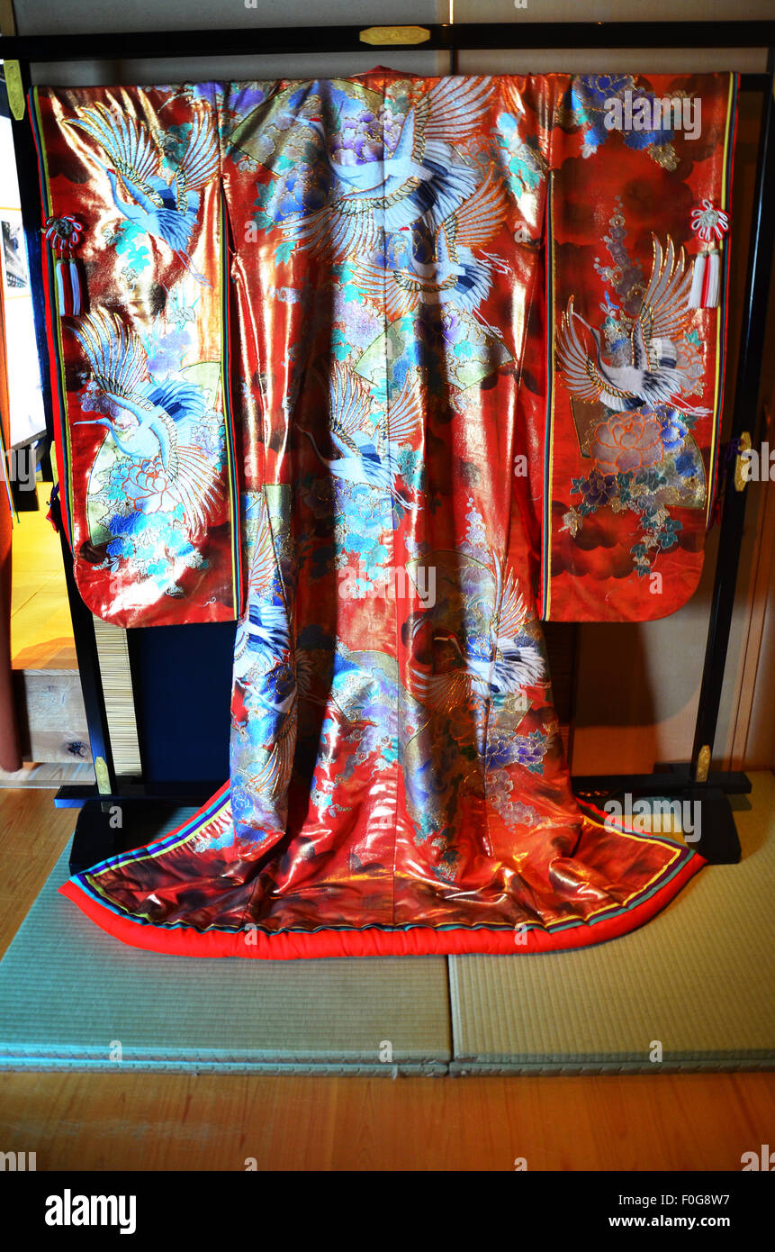 Kimono per mostrare al viaggiatore Kamigata Ukiyoe Museo su Luly 10, 2015 di Osaka in Giappone Foto Stock