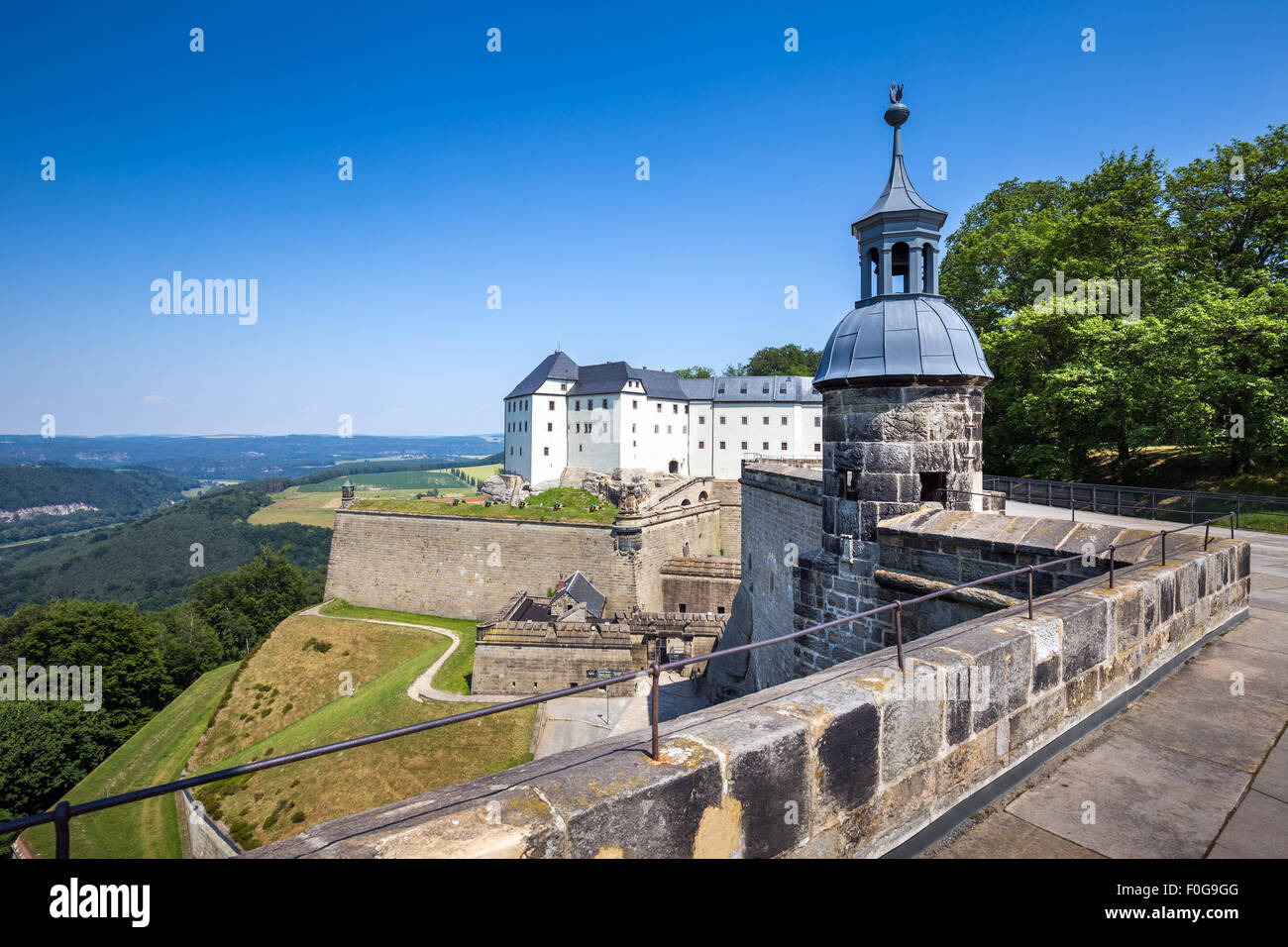 Fortezza Koenigstein, Svizzera Sassone, in Sassonia, Germania, Europa Foto Stock
