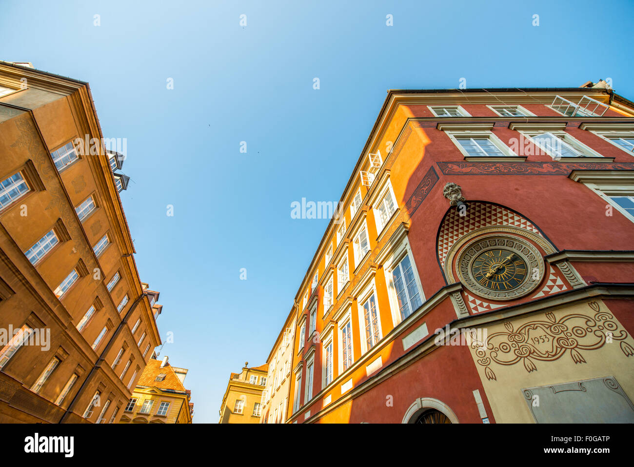 Il vecchio orologio della città di Varsavia Foto Stock