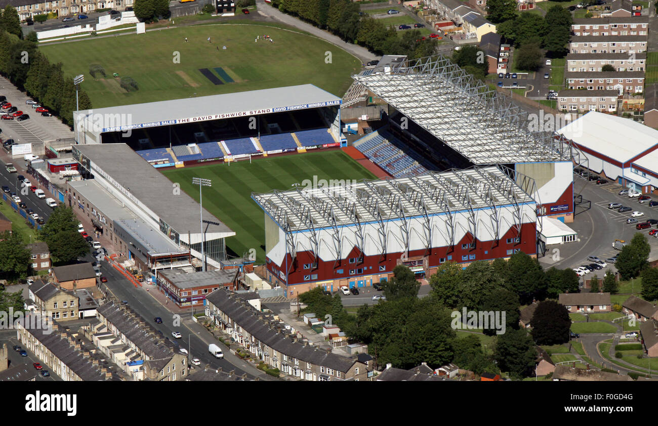 Vista aerea del Turf Moor Stadium, casa di Burnley Football Club, Lancashire, Regno Unito Foto Stock