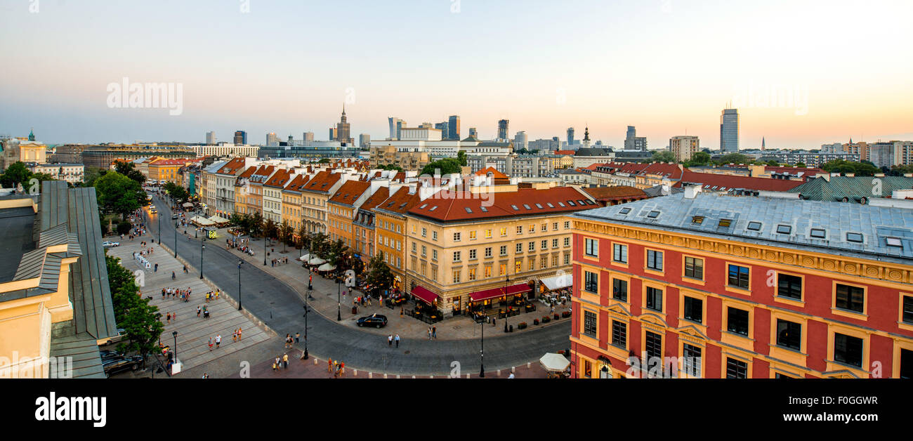 Vista superiore della città vecchia di Varsavia Foto Stock