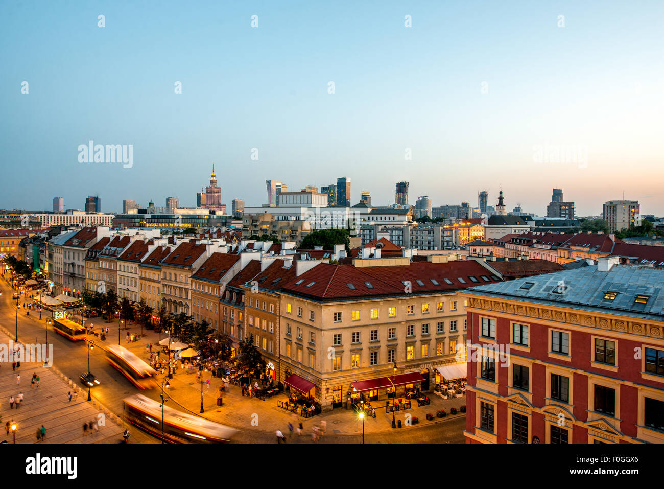 Vista superiore della città vecchia di Varsavia Foto Stock
