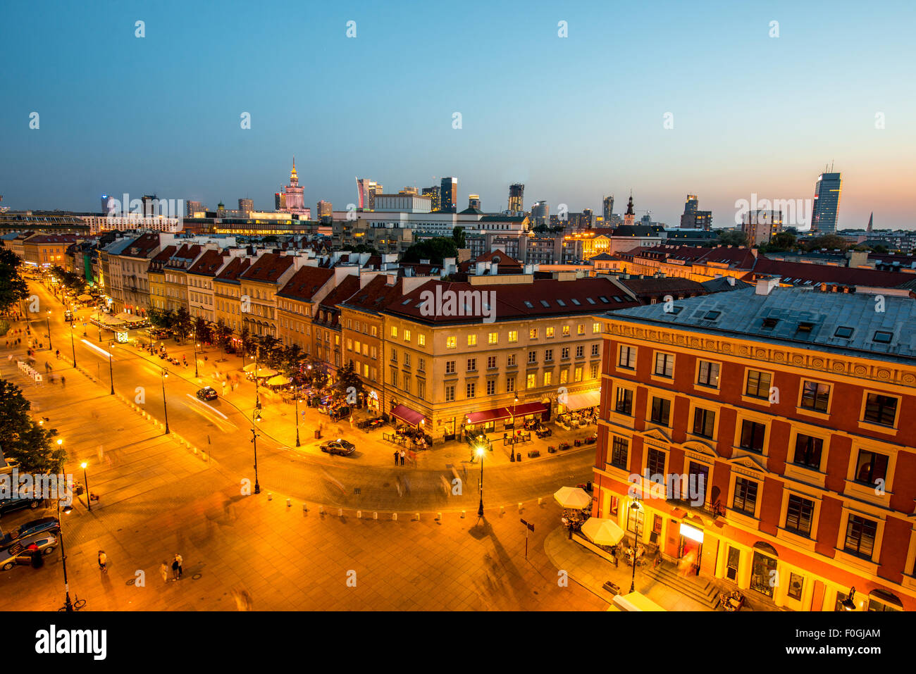 Vista superiore della città vecchia di Varsavia Foto Stock