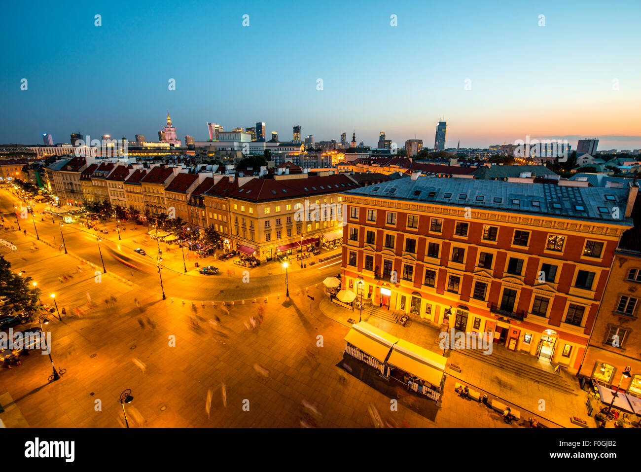 Vista superiore della città vecchia di Varsavia Foto Stock
