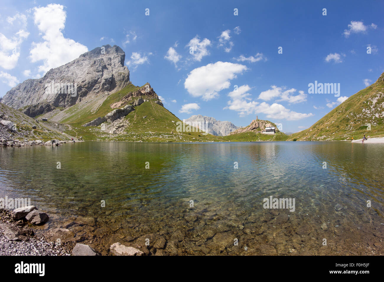 Le Alpi Carniche Vista Lago Wolayersee Lesachtal in Carinzia Austria Foto Stock