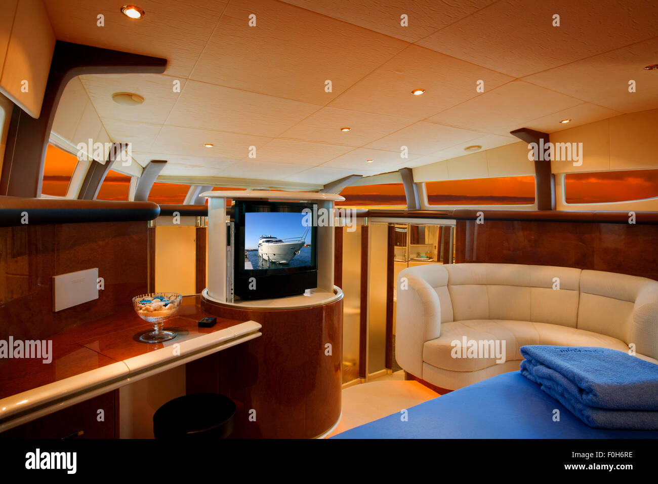 Yacht di lusso cabina. Foto Stock