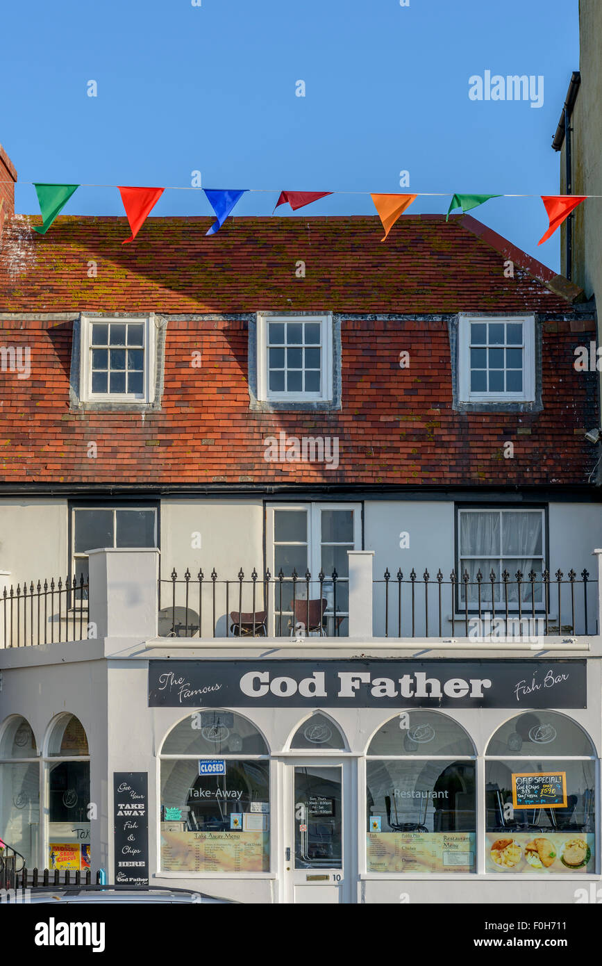 Il padre di merluzzo pesce e chip shop. La città vecchia. Hastings. East Sussex. Regno Unito Foto Stock