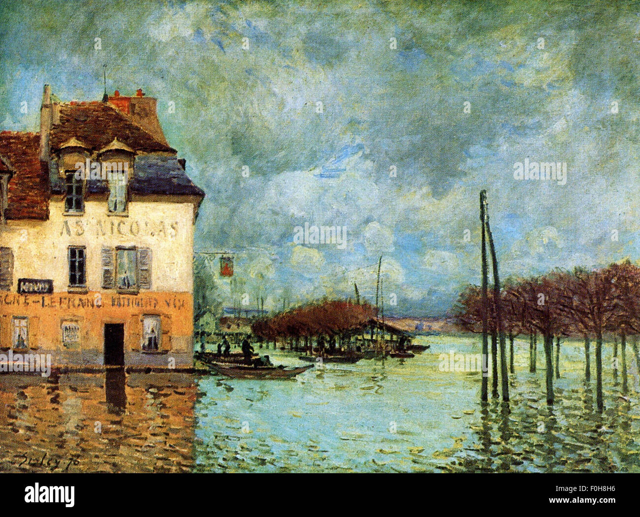 Alfred Sisley - L'Inondation à Port Marly Foto Stock