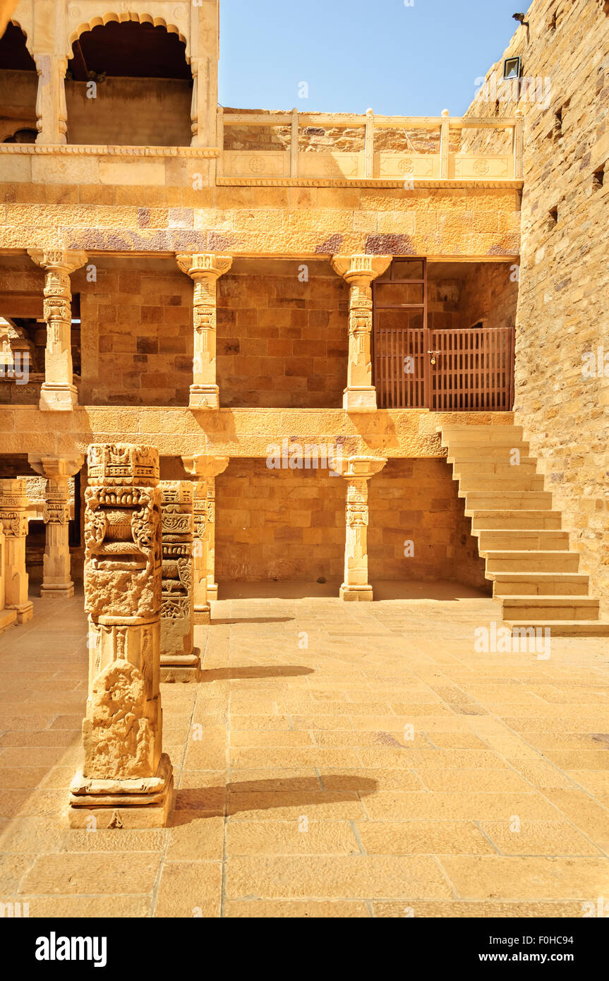 Diverse parti del Golden Fort di Jaisalmer, Rajasthan in India con spazio di copia Foto Stock