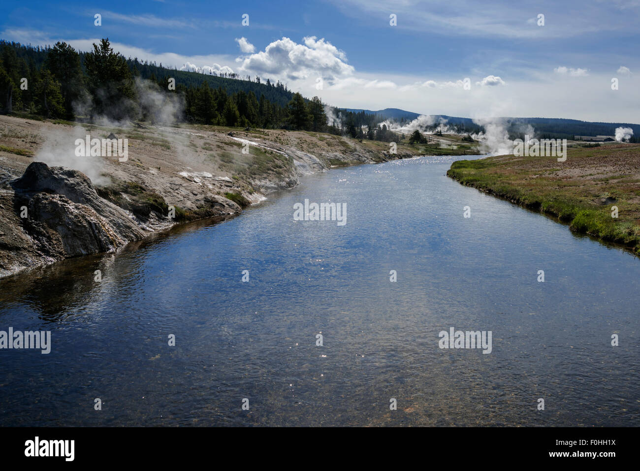 Il fiume Yellowstone, il Parco Nazionale di Yellowstone , Wyoming, STATI UNITI D'AMERICA Foto Stock