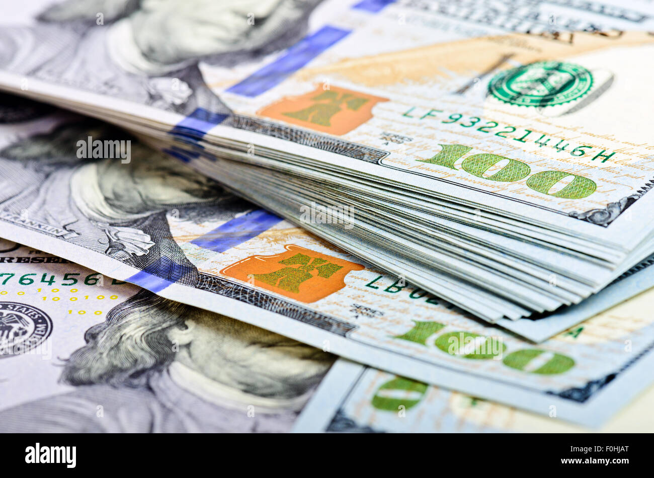 Centinaia di fatture del dollaro per lo sfondo Foto Stock