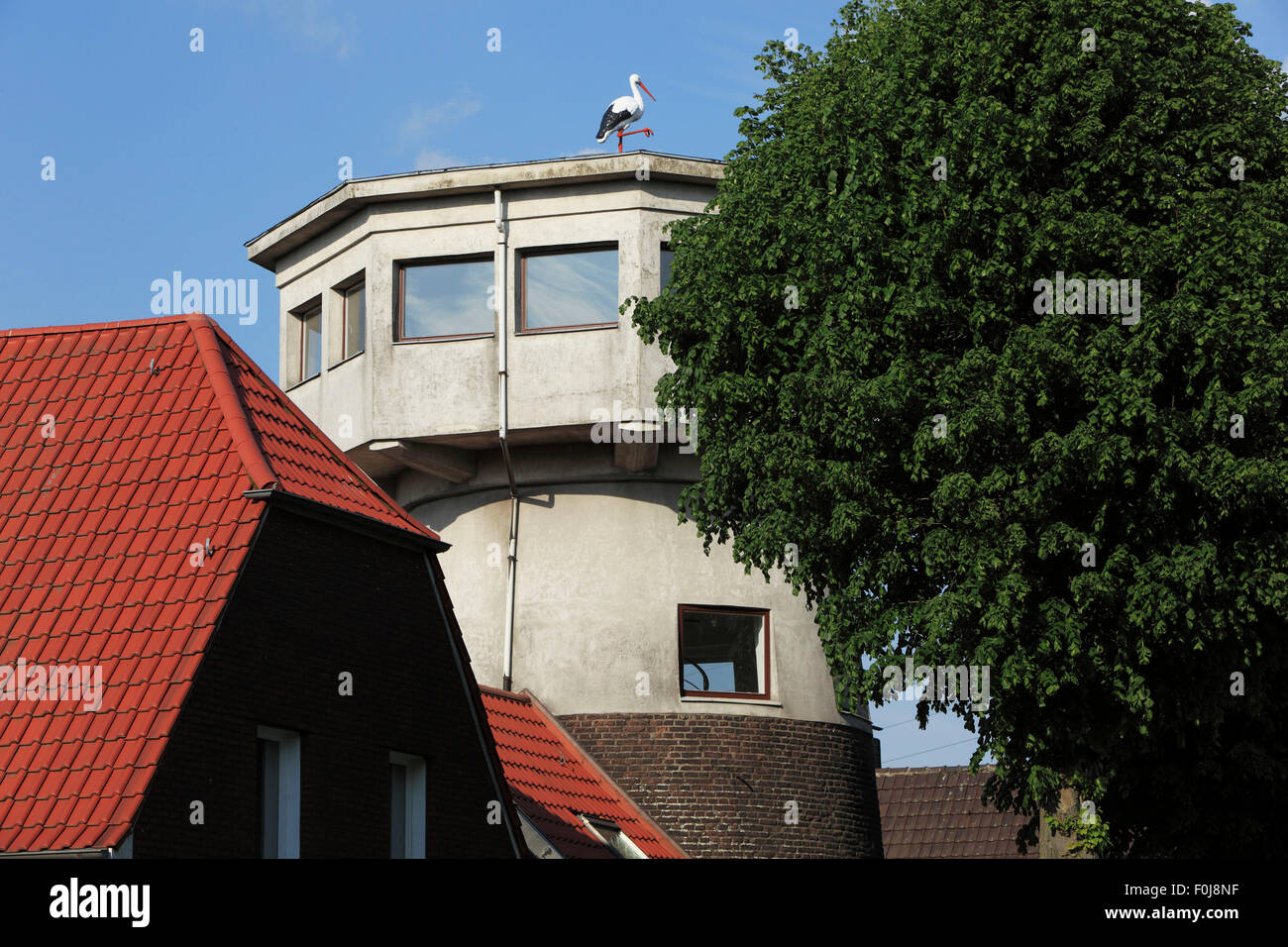 Muehlenturm 'Haus Storchennest' in Voerde-Goetterswickerhamm, Niederrhein, Ruhrgebiet, Renania settentrionale-Vestfalia Foto Stock