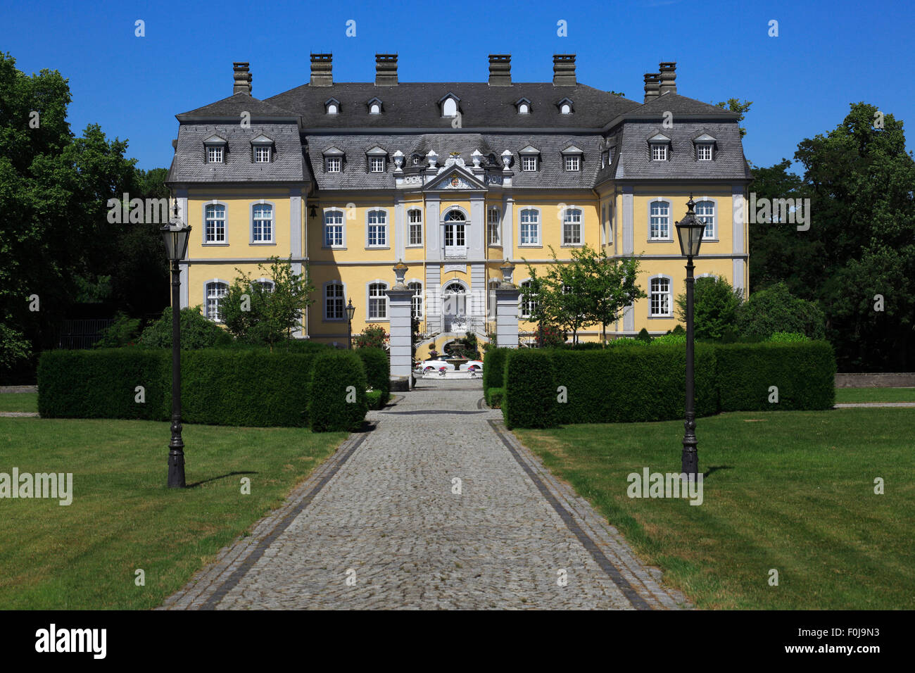 Wasserschloss Schwarzenraben in Lippstadt-Boekenfoerde, Ostwestfalen, Renania settentrionale-Vestfalia Foto Stock