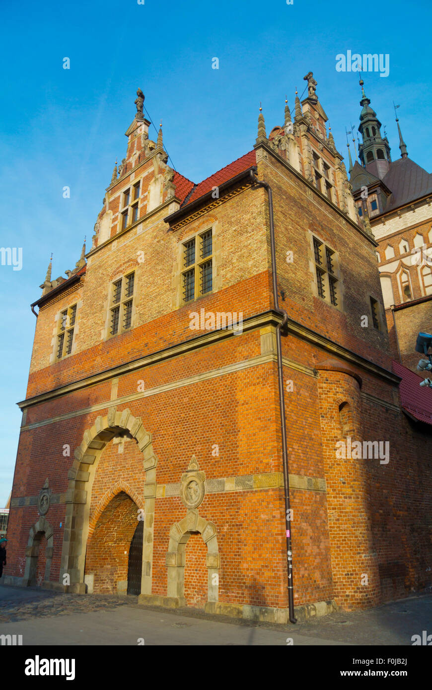 Przedbramie, Camera di Tortura e la parete della prigione, alloggiamento Muzeum Bursztynu, Amber Museum, Targ Weglowy, Gdansk, Polonia Foto Stock