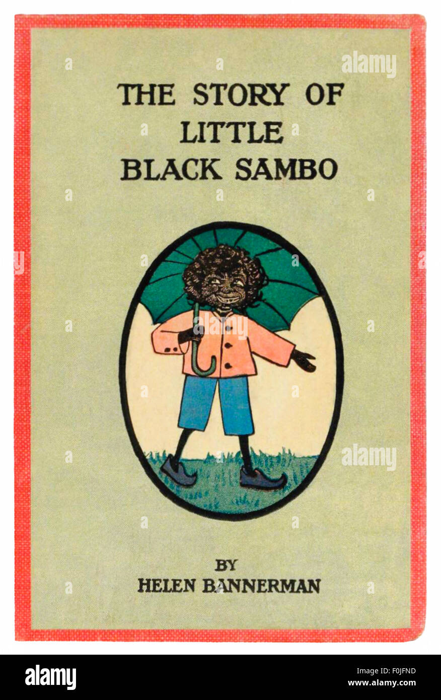 Coperchio anteriore dal 1923 edizione USA di " La storia di Little Black Sambo' da Helen Bannerman. Vedere la descrizione per maggiori informazioni. Foto Stock