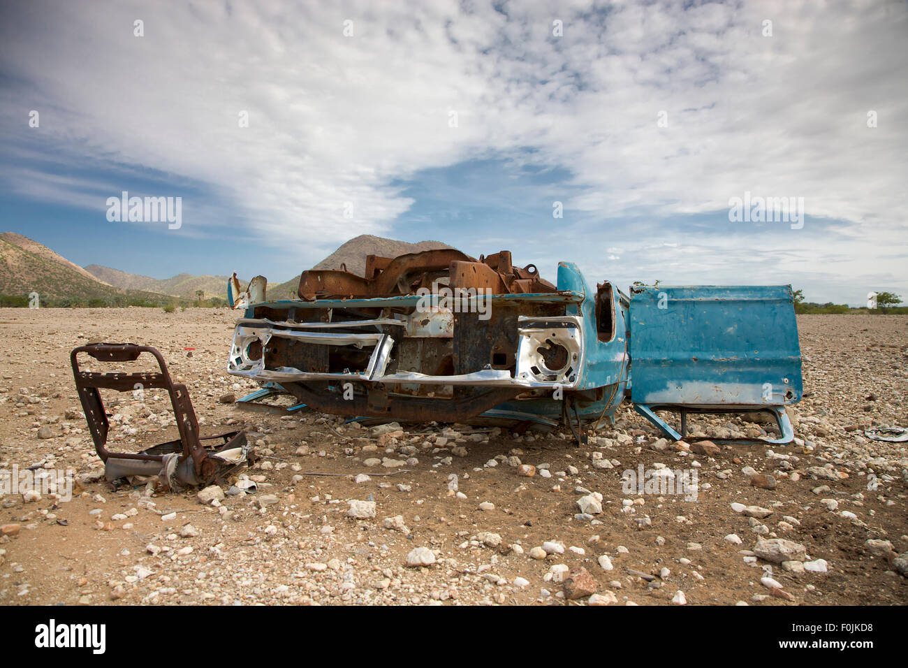 Vintage auto rottamate in città Solitaire, Sossusvlei nel deserto del Namib, Namibia, Africa Foto Stock