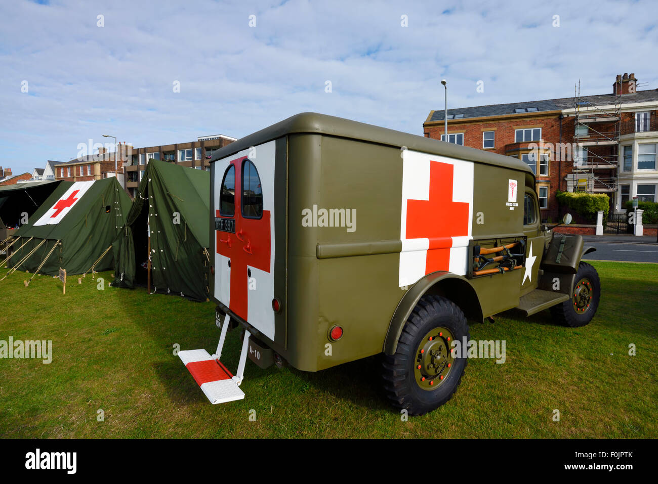 Guerra mondiale 2 ambulanza e ospedale da campo Foto Stock