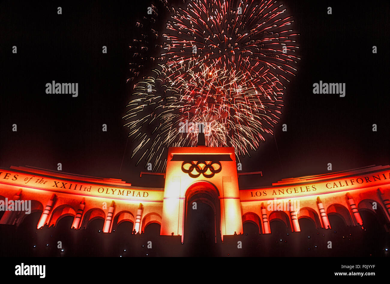 Cerimonie di apertura al 1984 Olimpiadi estive, Los Angeles, CA. Foto Stock