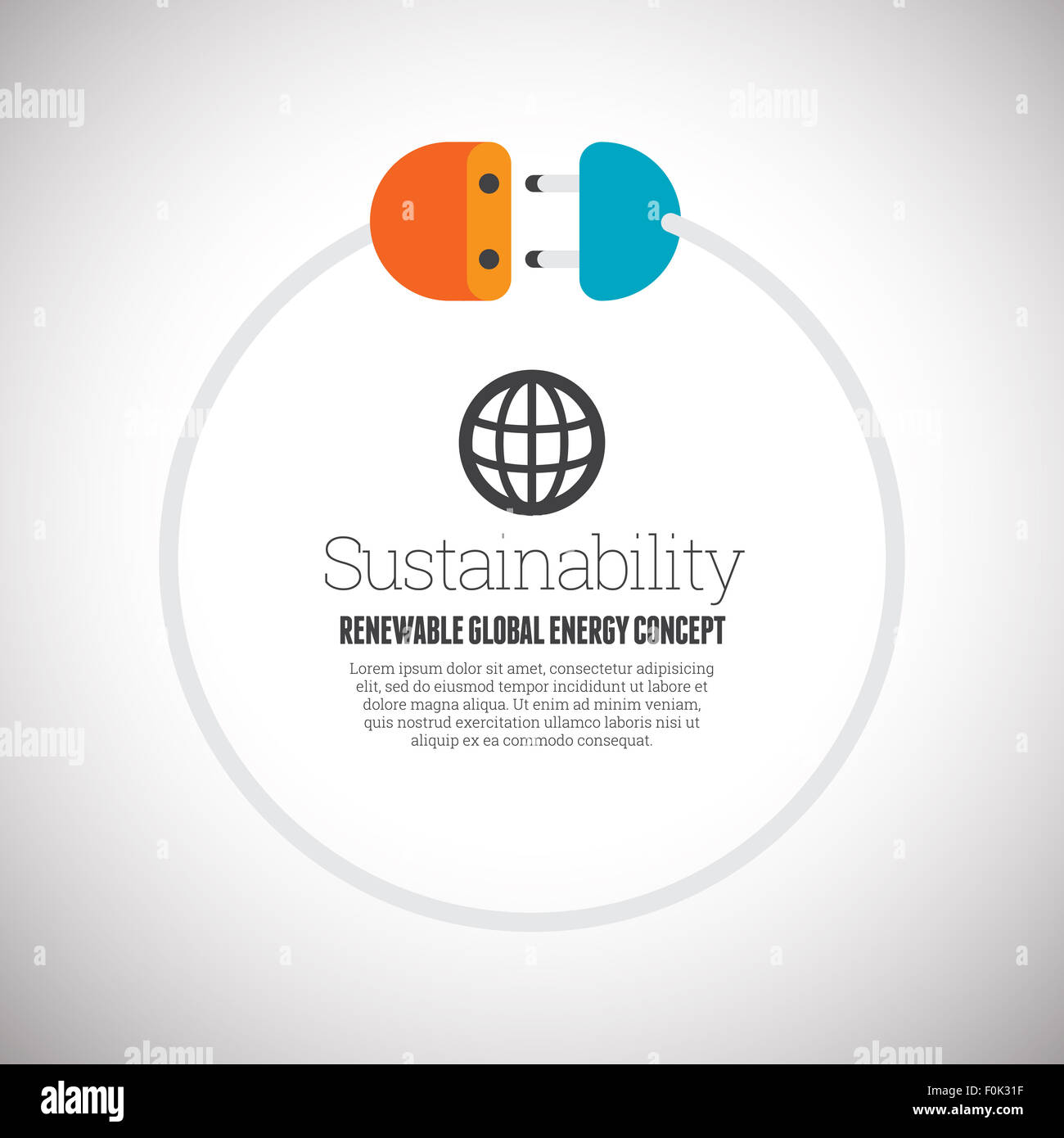 Illustrazione Vettoriale di copyspace elemento di design delle energie rinnovabili concetto. Foto Stock