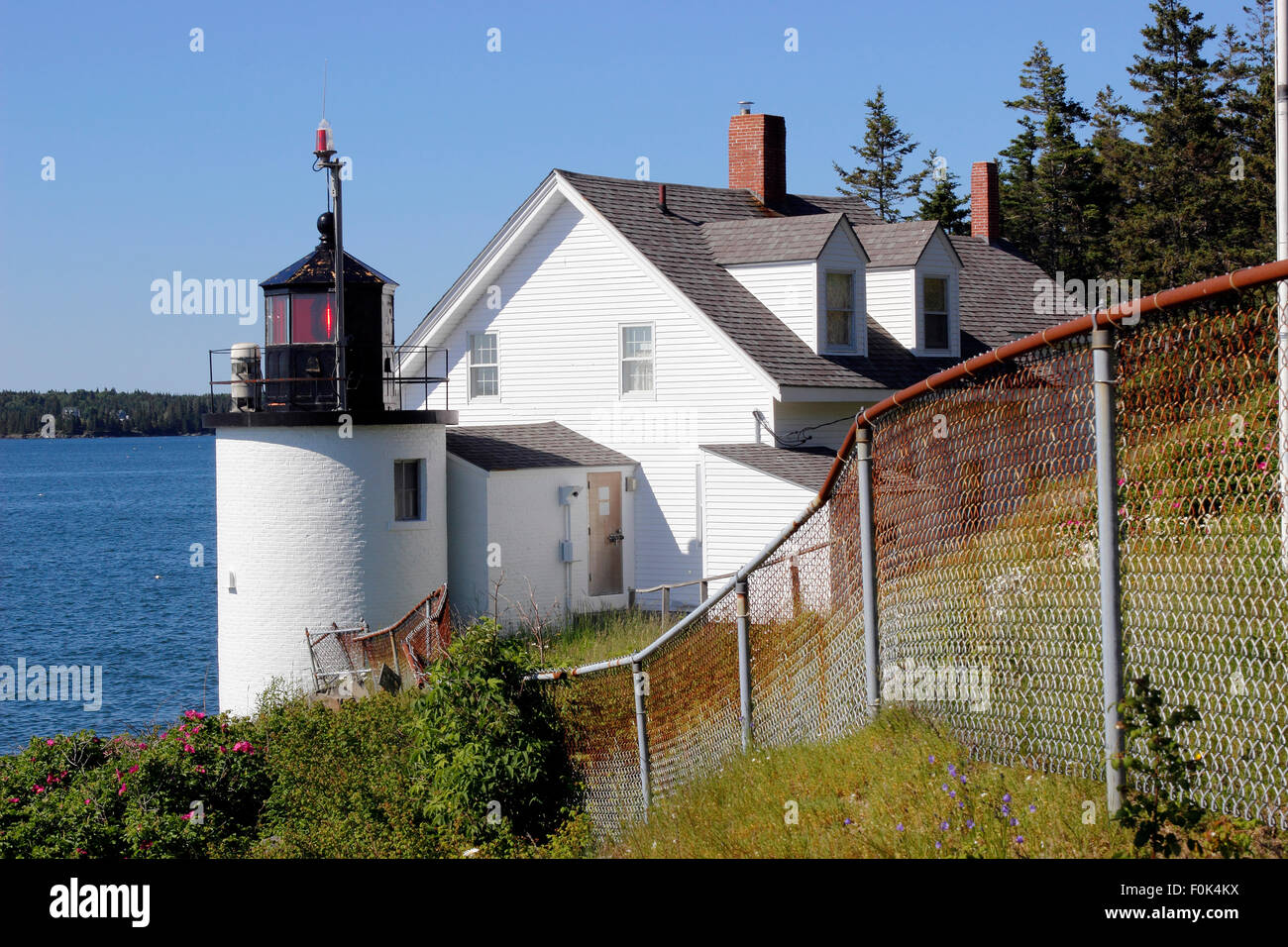 Browns Capo Faro luce Vinalhaven Isola Maine New England USA Foto Stock