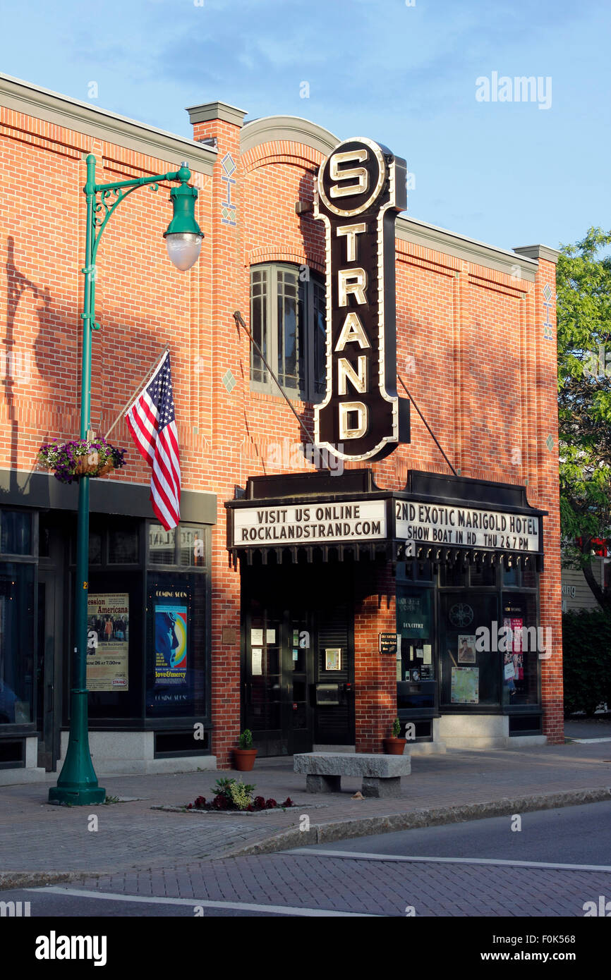 Classic American movie theater Rockland Harbor Maine New England USA Foto Stock