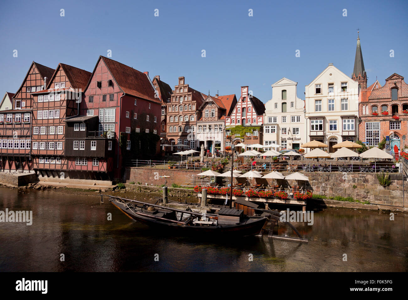 Mercato stint e Lüneburg Vecchio Porto, città anseatica di Lüneburg, Bassa Sassonia, Germania Foto Stock