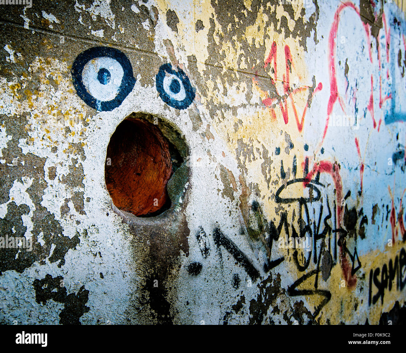 Divertente faccia graffiti Foto Stock