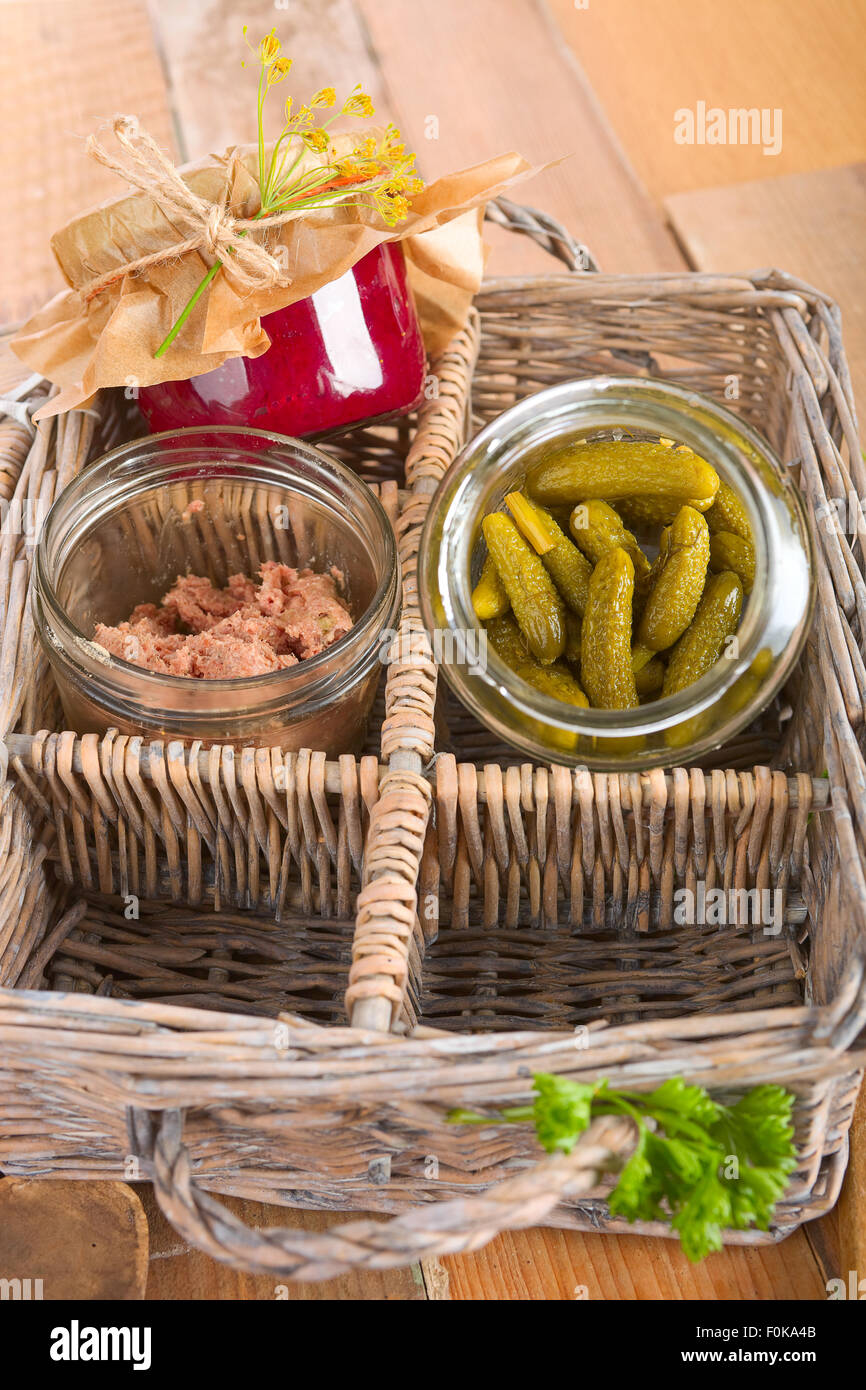 Cestino di picnic Foto Stock