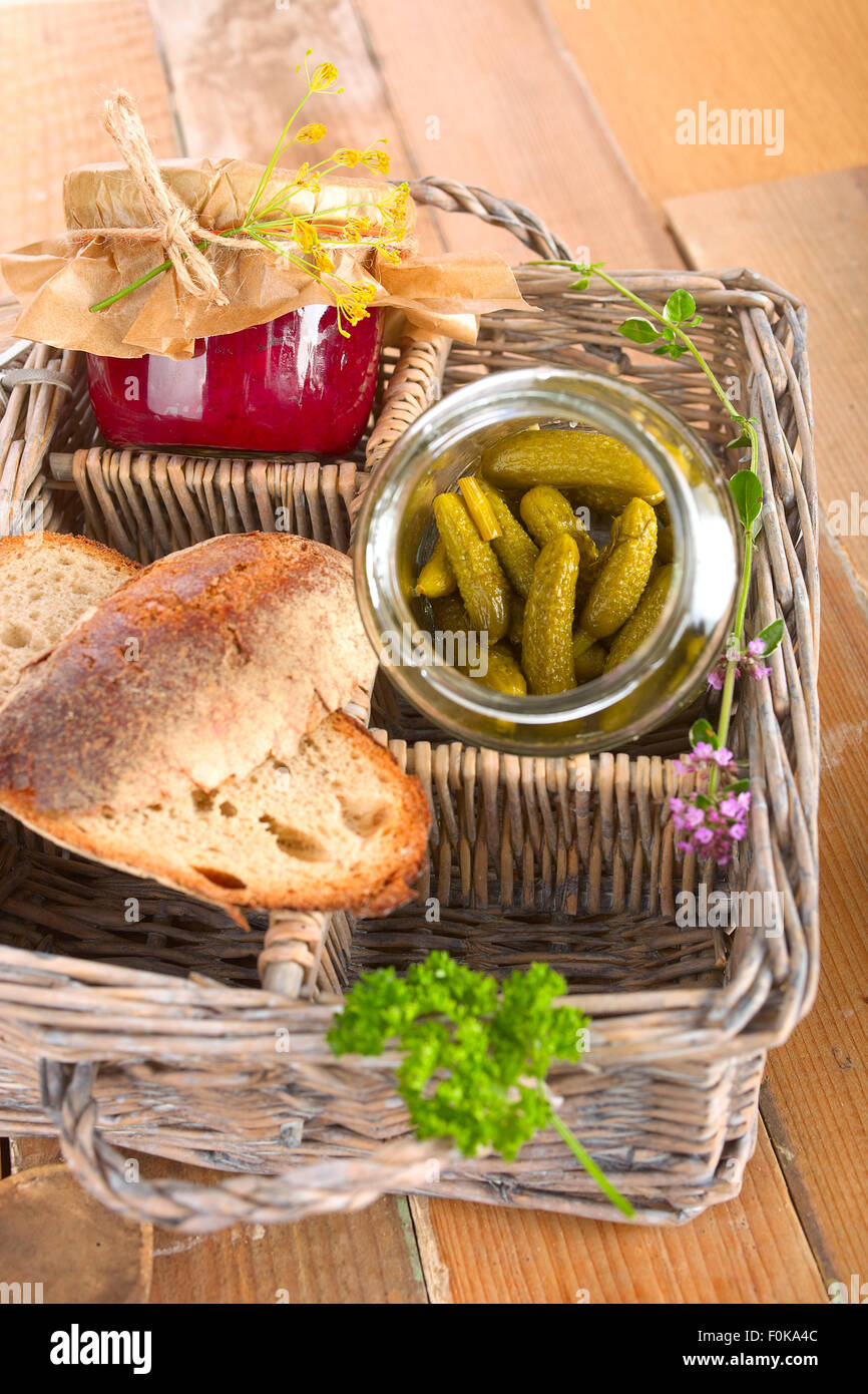 Cestino di picnic Foto Stock