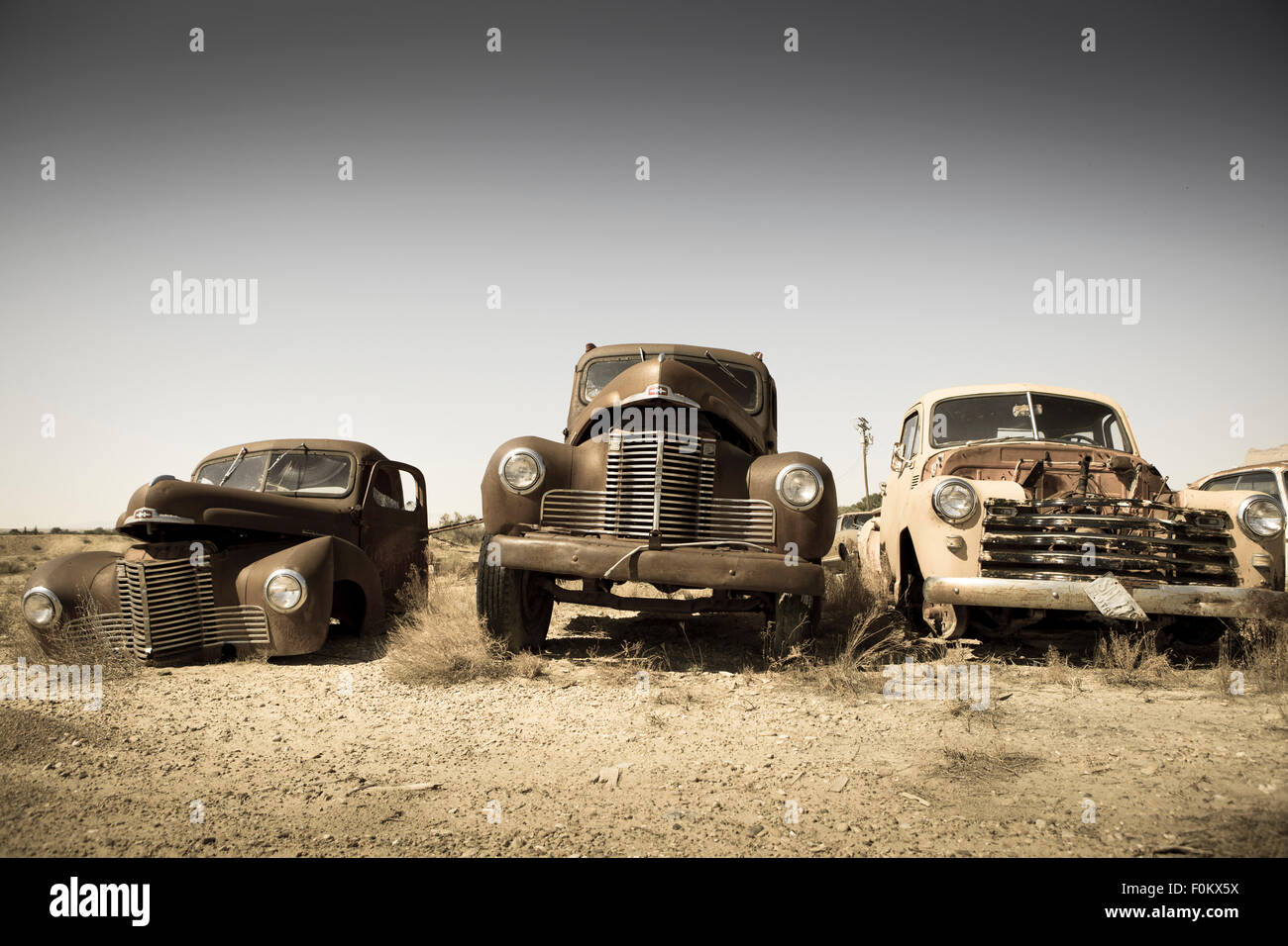 Abbandonate auto d'epoca in Utah, in stile vintage foto Foto Stock
