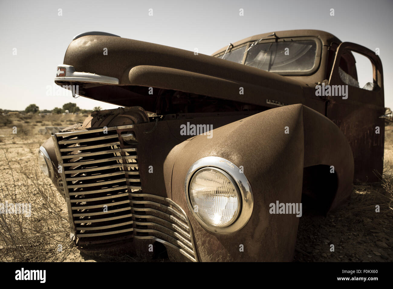 Abbandonate auto d'epoca in Utah, in stile vintage foto Foto Stock
