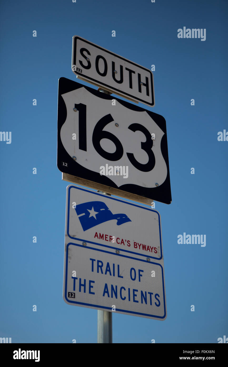 163 segno strada in Utah, il Sentiero degli antichi Foto Stock