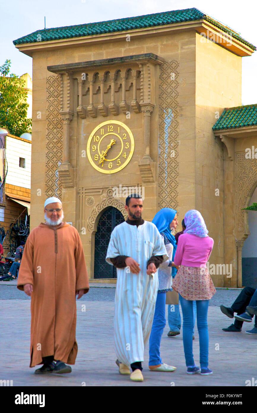 Torre dell Orologio in Gran Socco, Tangeri, Marocco, Africa del Nord Foto Stock
