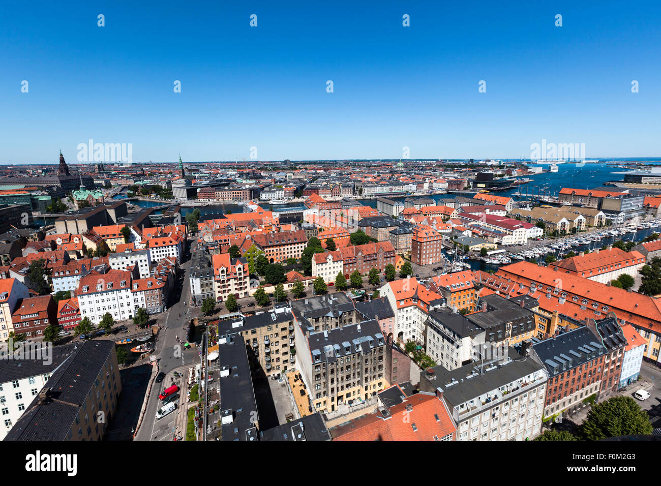 Vista su Christianshavn, Copenhagen, Danimarca Foto Stock