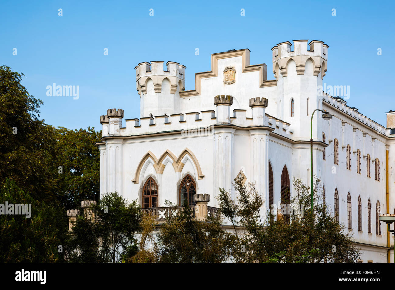 Casa padronale della famiglia Zichy (Lónyay) a Rusovce prima della ricostruzione Foto Stock