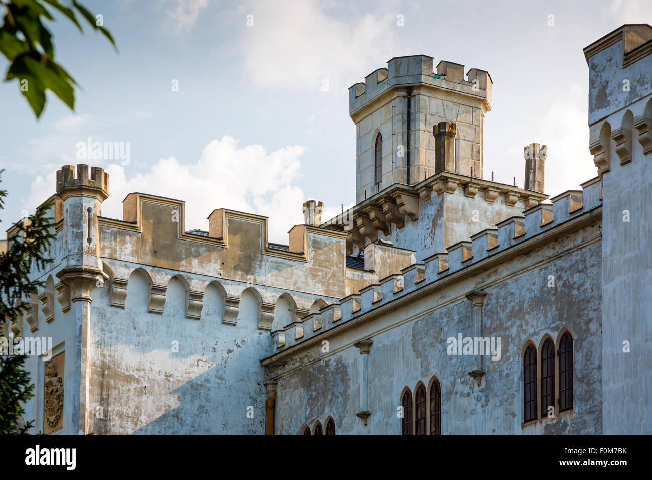 Casa padronale della famiglia Zichy (Lónyay) a Rusovce prima della ricostruzione Foto Stock