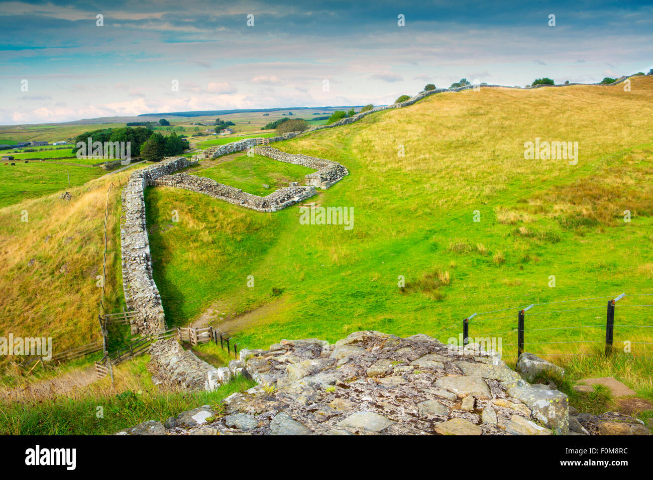 Europa, Regno Unito, Northumberland, il vallo di Adriano nei pressi di Housesteads Roman Fort Foto Stock