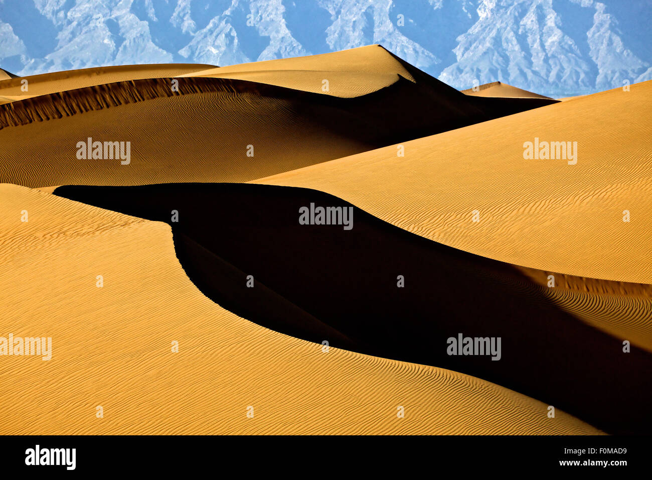 Le dune di sabbia, Kubuqi deserto, Mongolia Interna, Cina Foto Stock
