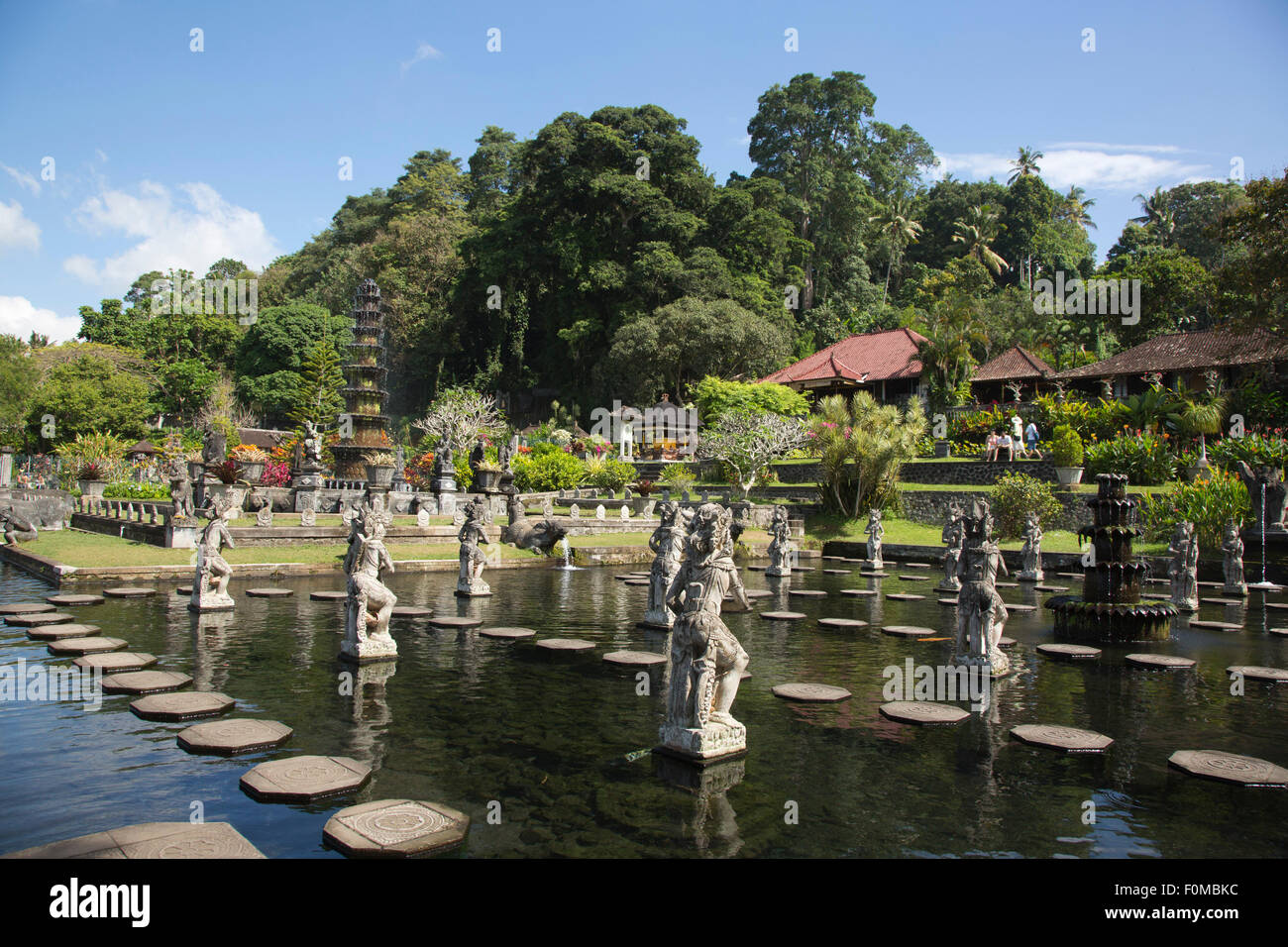 Taman Ujung acqua Palace - il magnifico palazzo dell'acqua di Bali Orientale Foto Stock