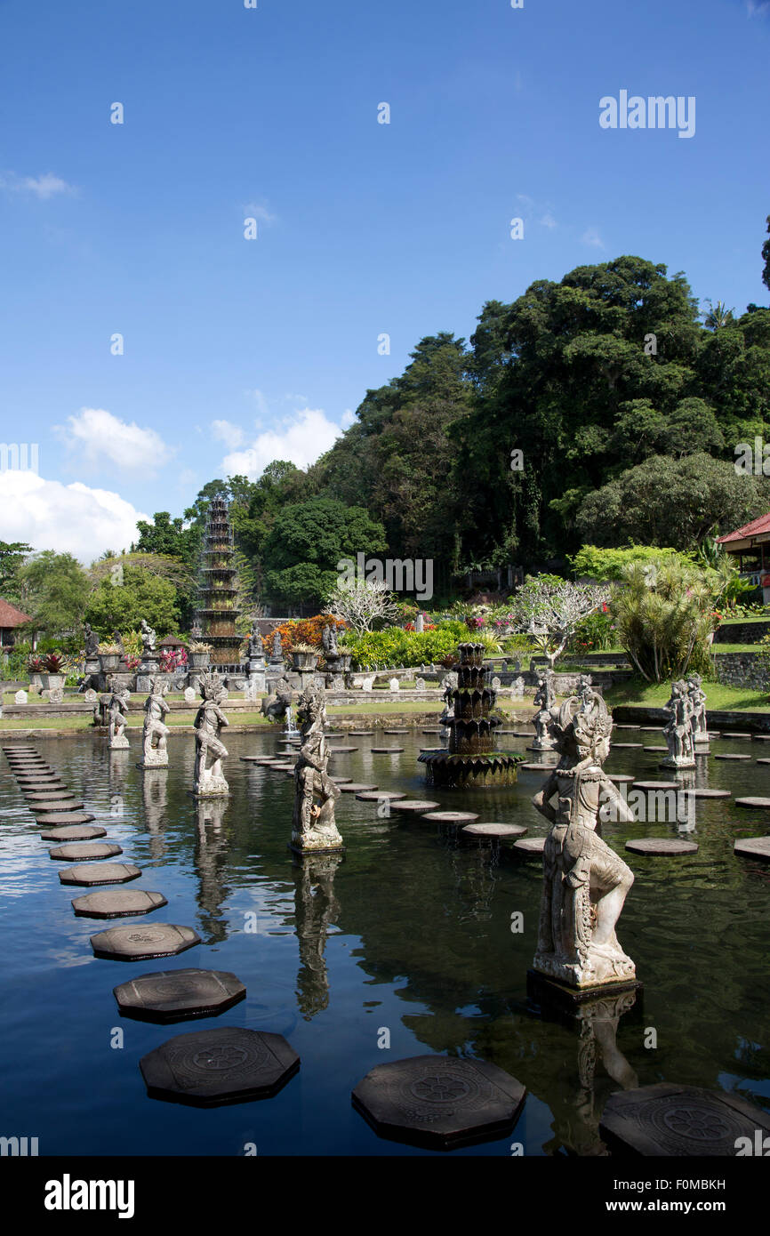 Taman Ujung acqua Palace - il magnifico palazzo dell'acqua di Bali Orientale Foto Stock