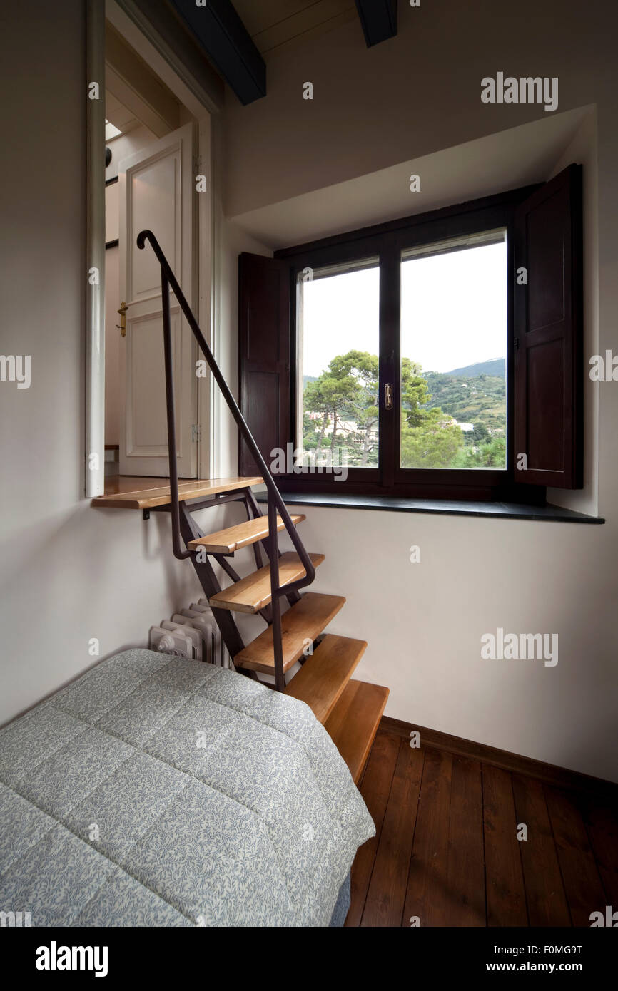 Camera da letto interno, ferro battuto elemento Foto Stock