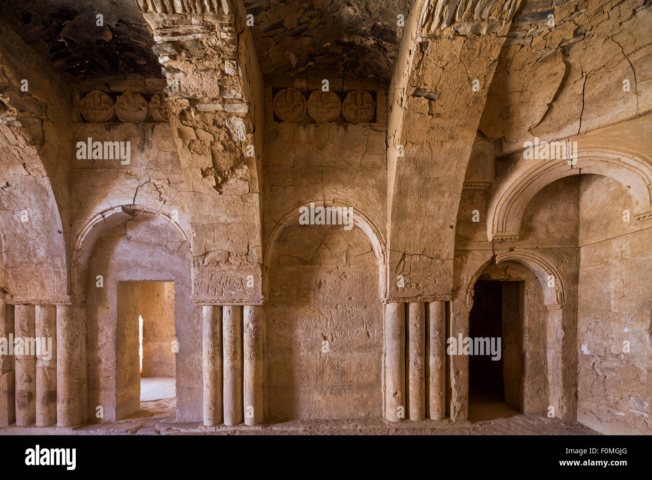 Sala con soffitto a volta, primi sito islamico di Qasr Kharana, Giordania Foto Stock