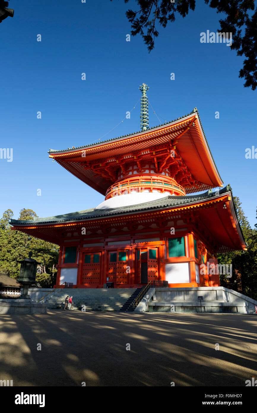 Dai-a (Grande Pagoda), Garan (Sacra Precinct), Koyasan (Koya-san), Kansai, Giappone, Asia Foto Stock