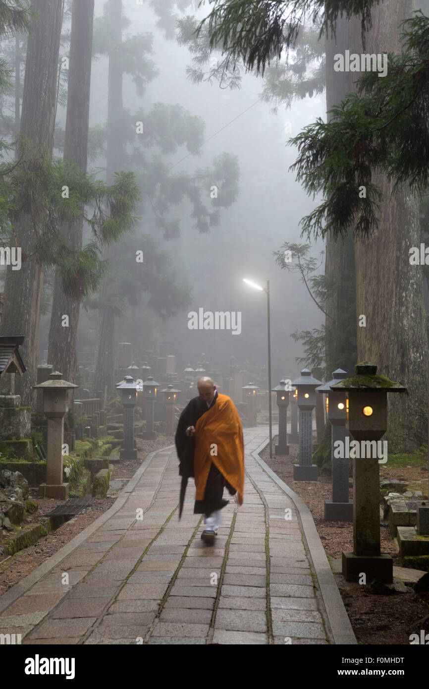 Il cimitero buddista di Oku-no-in, Koyasan (Koya-san), Kansai, Giappone, Asia Foto Stock