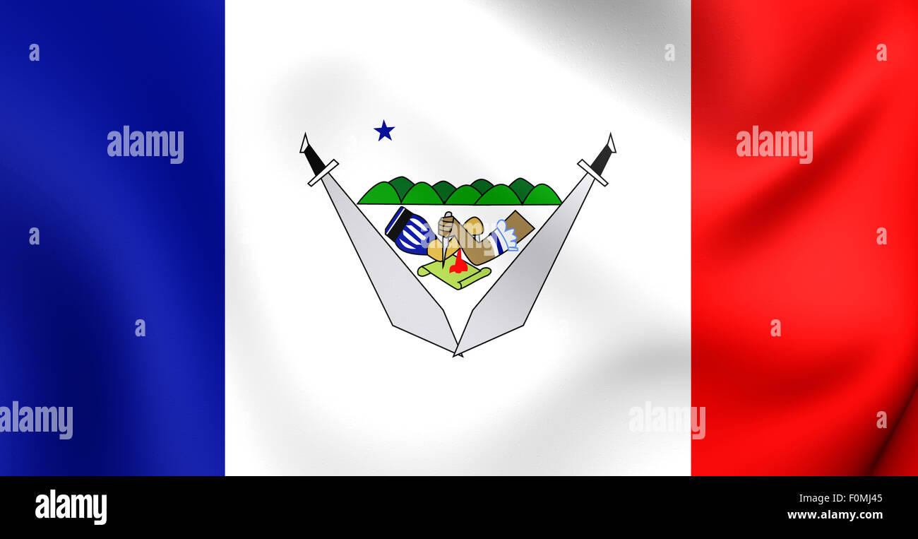 3D Bandiera della Provincia di Bohol, Filippine. Close up. Foto Stock