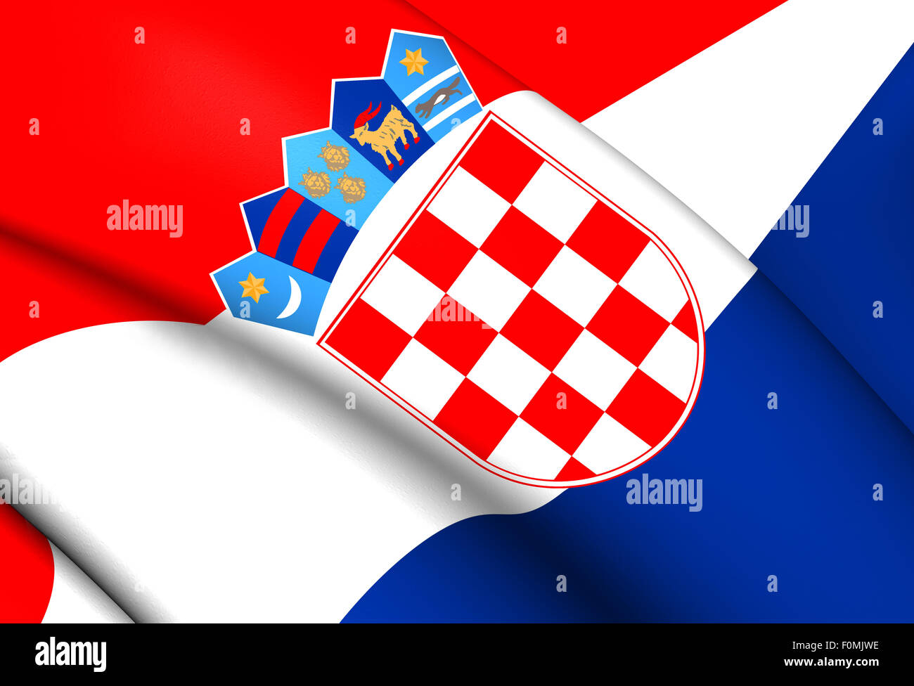 Bandiera della Croazia. Close up. Foto Stock