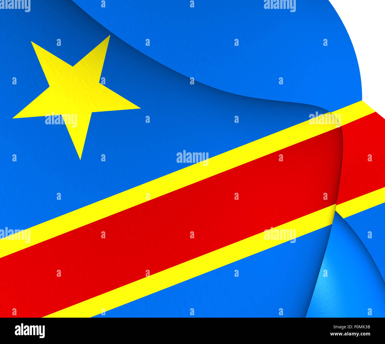 Repubblica democratica del Congo 3D bandiera. Close up. Foto Stock