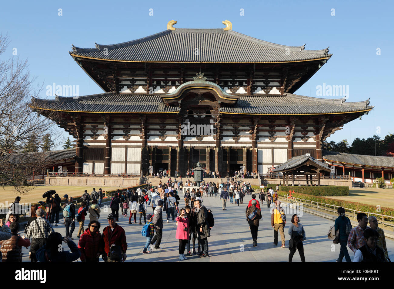 Tempio di Todai-ji (Tempio buddista), Nara, Kansai, Giappone, Asia Foto Stock