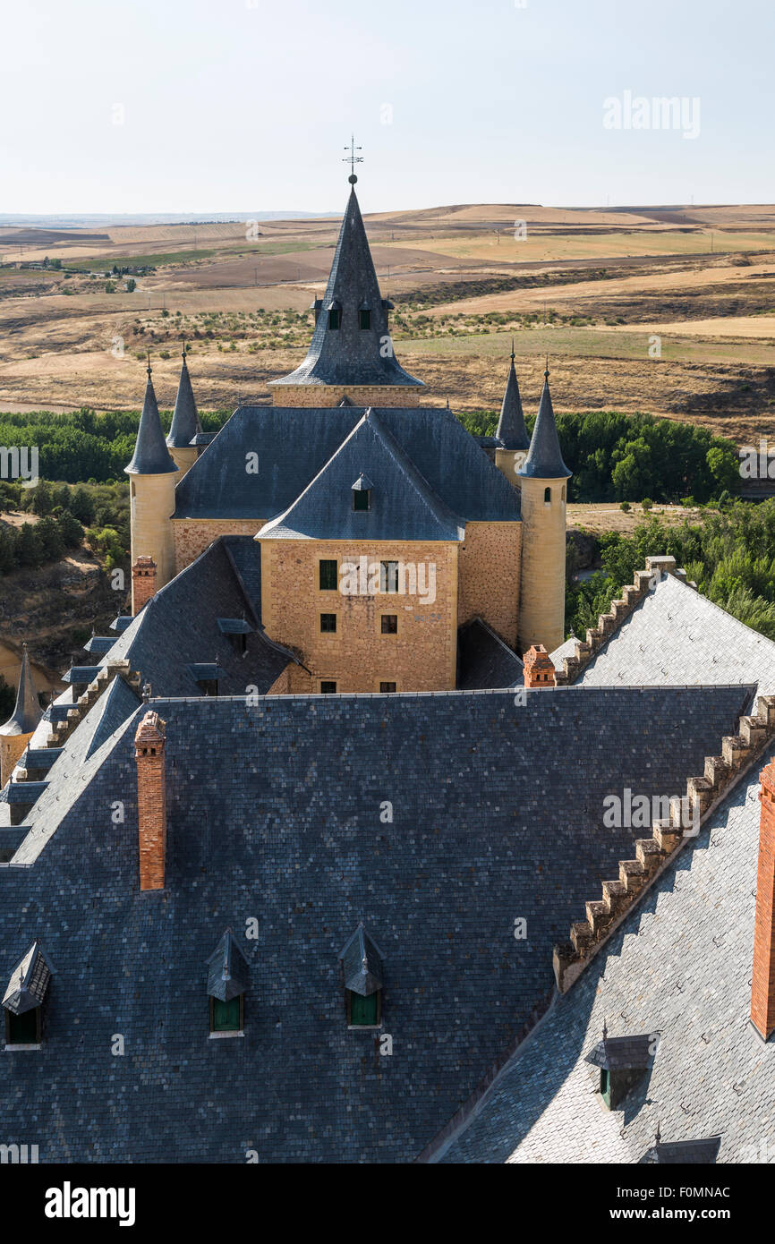 Tetti di Alcazar of Segovia, Spagna Foto Stock