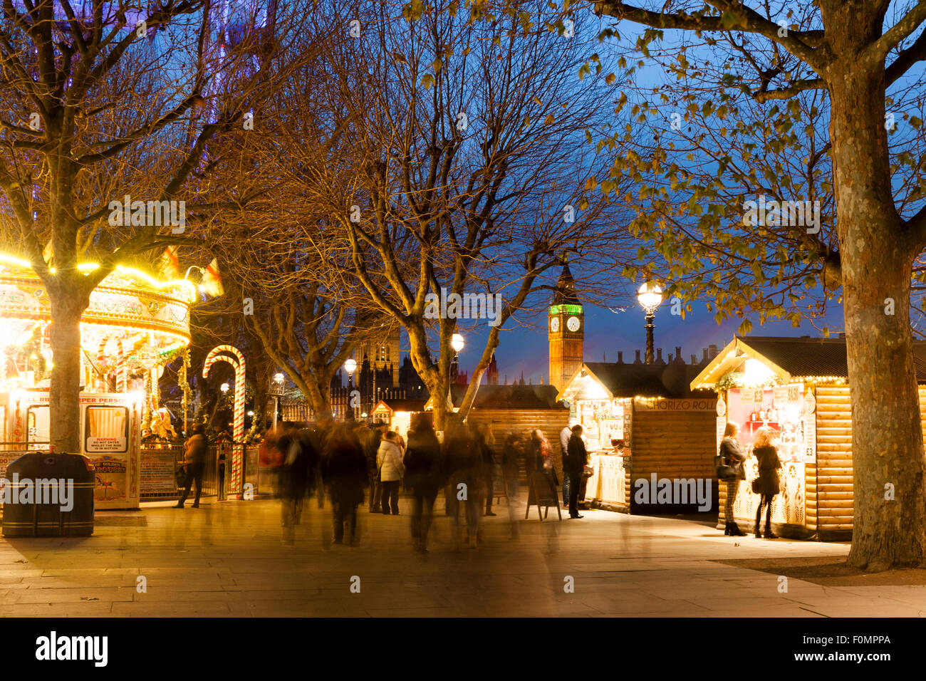 South Bank mercatino di Natale, Londra Foto Stock